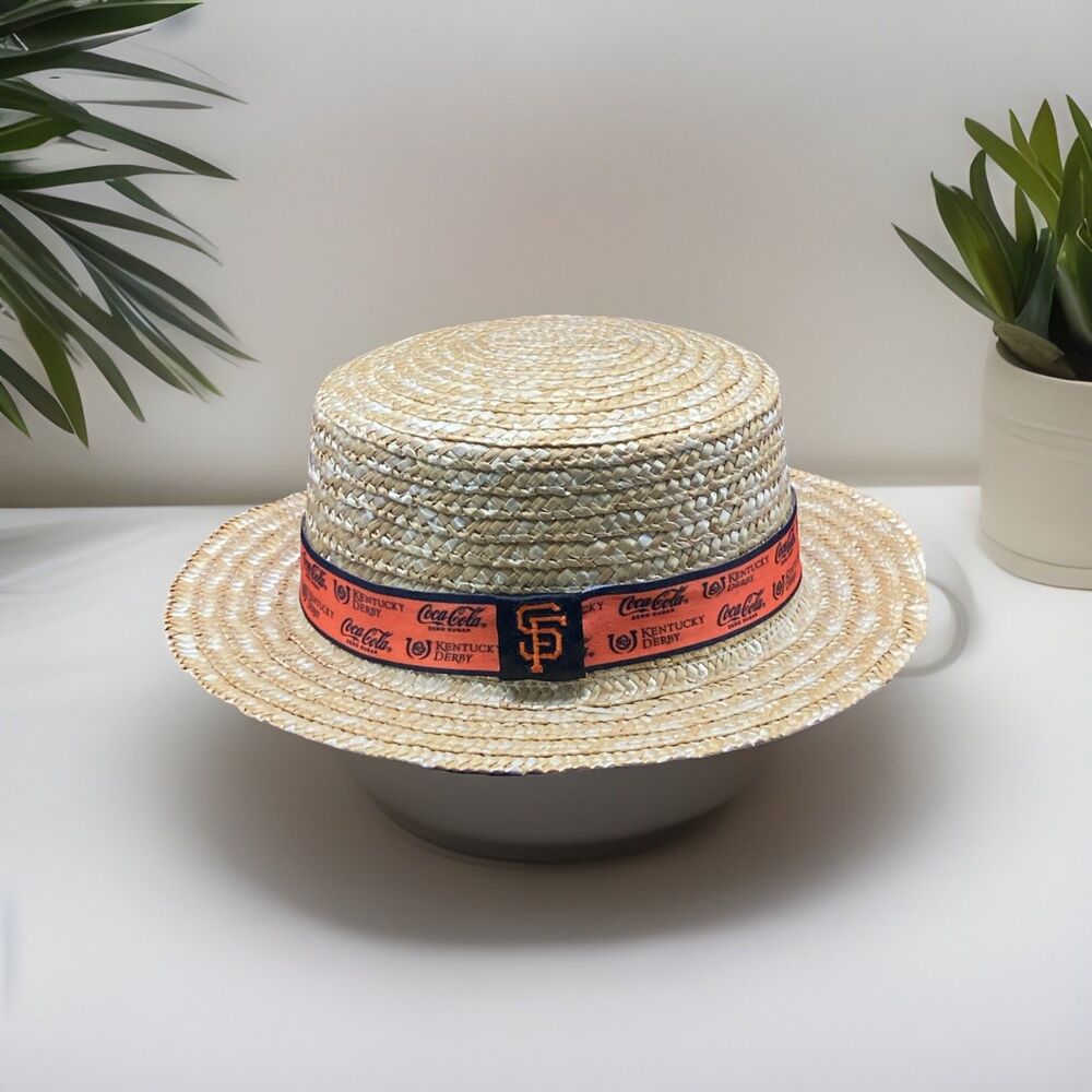 San Francisco Giants SF Men's Kentucky Derby Straw Hat Coca Cola MLB